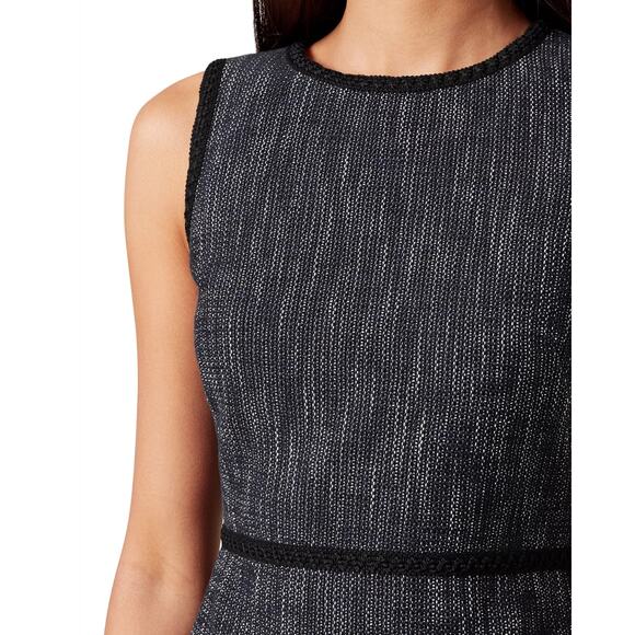 HOBBS Natalie Dress Sleeveless Tweed Navy Blue Jacket Blazer Set Suit Sheath M - Picture 7 of 12